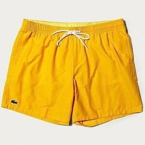 Lacoste Netted Yellow Men’s Board Swim Trunks Large